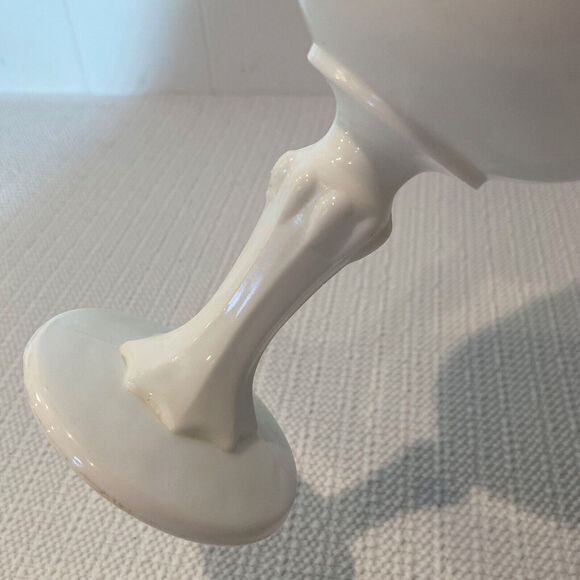 Vintage Indiana Glass Teardrop Milk Glass Footed 7" Goblet Chalice Vase Compote - Picture 6 of 11